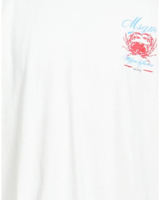 MSGM White T-Shirts for men