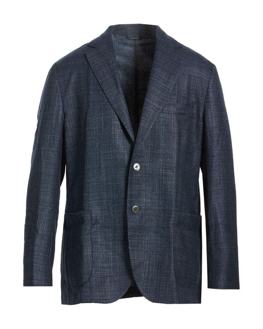 Tombolini Blue Blazer Virgin Wool, Silk for men