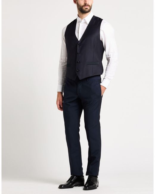 Lardini Blue Tailored Vest Wool for men