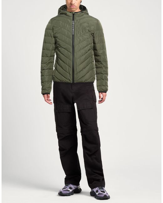 EA7 Green Puffers for men