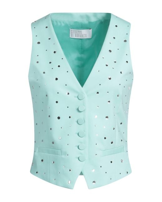 GIUSEPPE DI MORABITO Green Tailored Vest Cotton, Polyamide, Elastane