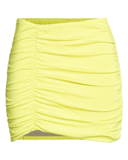 SIMONA CORSELLINI Yellow Mini Skirt Viscose, Elastane