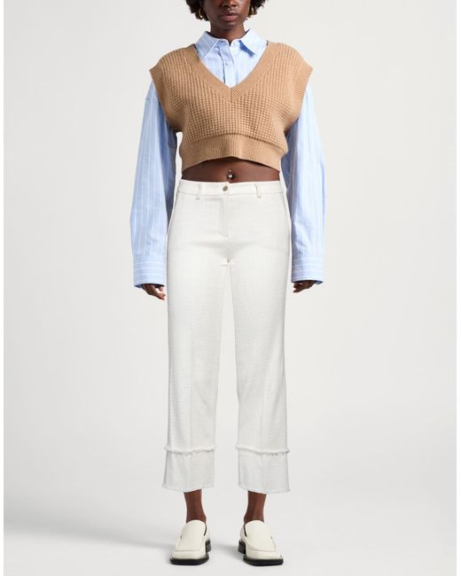 Seductive White Pants Cotton, Polyester, Elastane
