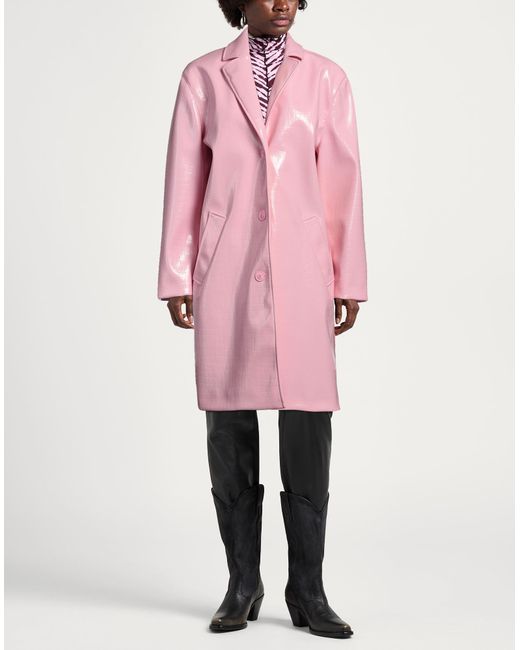 Boutique Moschino Pink Overcoat & Trench Coat Polyester