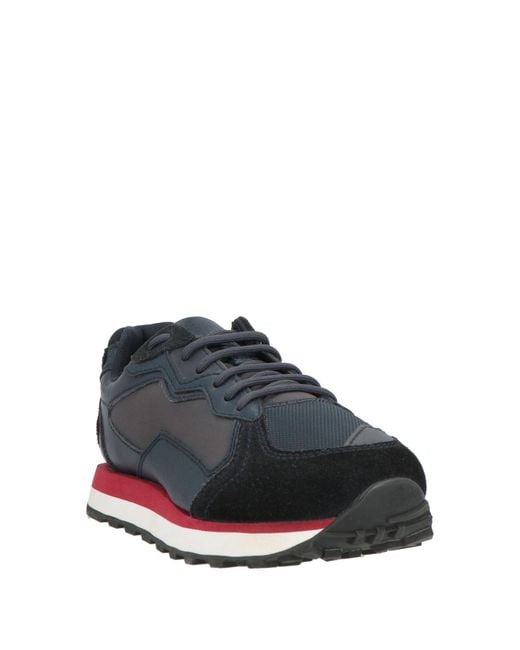 ARMANI EXCHANGE Blue Sneakers Leather, Textile Fibers, Synthetic Fibers
