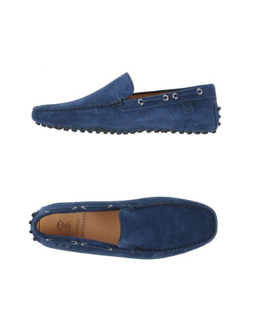 Sutor Mantellassi Blue Midnight Loafers Soft Leather for men