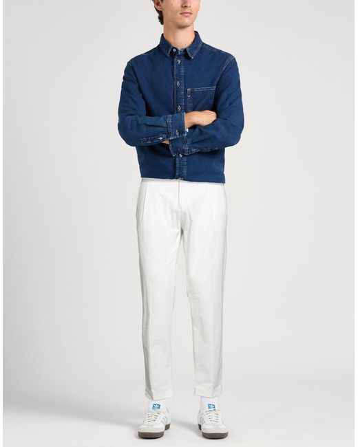 Berwich White Pants Cotton, Elastane for men