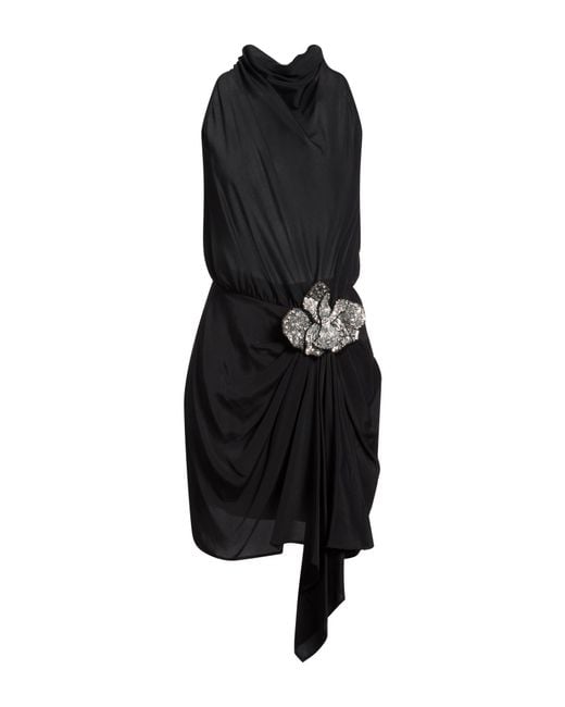 Amen Black Mini Dress Acrylic, Silk, Elastane