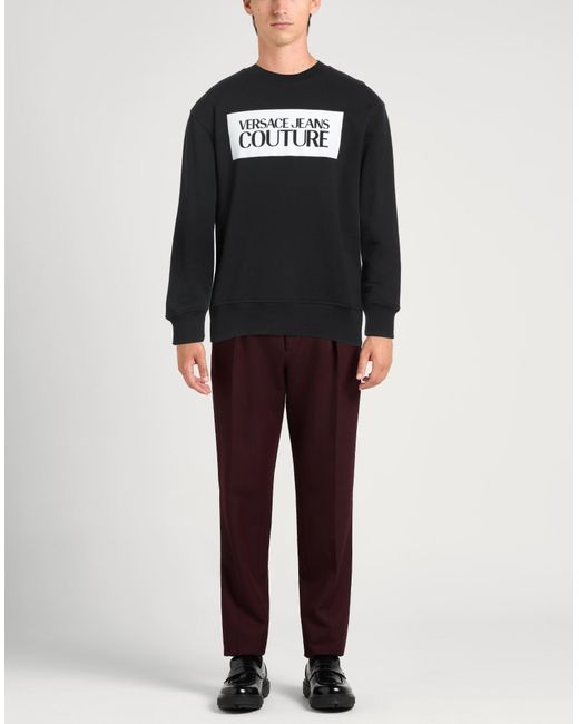 Versace Jeans Couture Black Sweatshirt Cotton, Elastane for men
