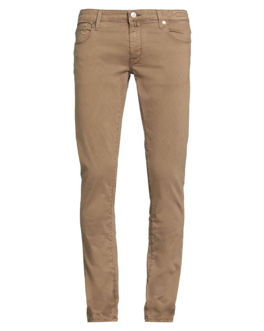 Jacob Cohen Natural Camel Pants Cotton, Lyocell, Elastane for men