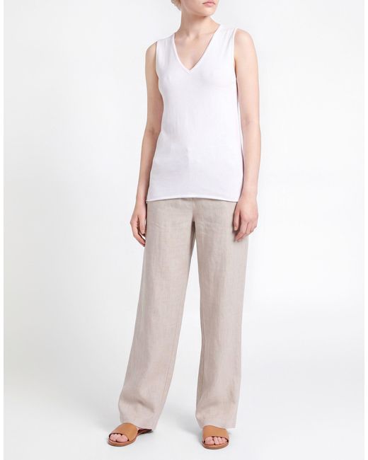 Pierantonio Gaspari White Cream Tank Top Viscose, Polyamide
