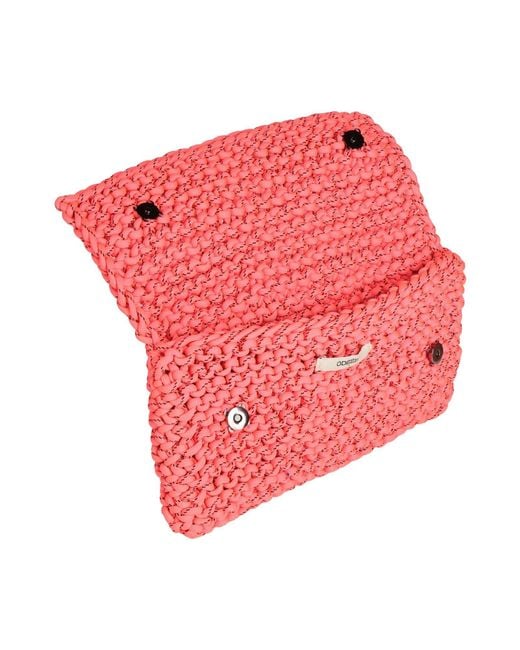 ODEEH Red Handbag Textile Fibers