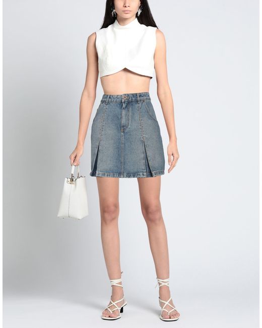 Balmain Blue Denim Skirt