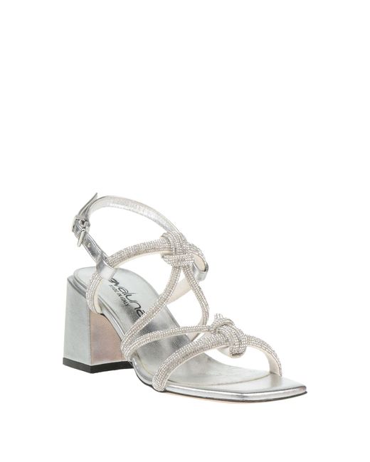 Evaluna White Sandals Textile Fibers