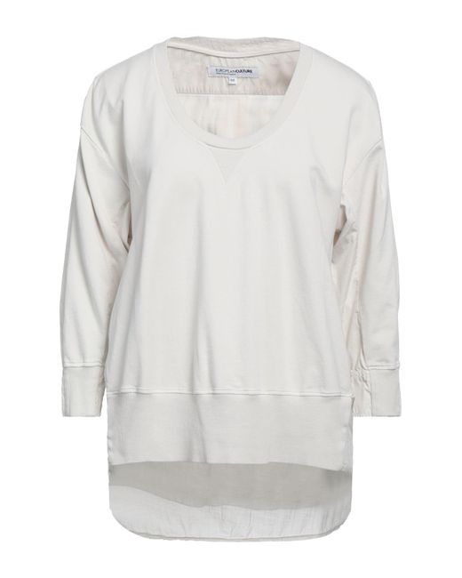 European Culture White Sweatshirt Cotton, Elastane