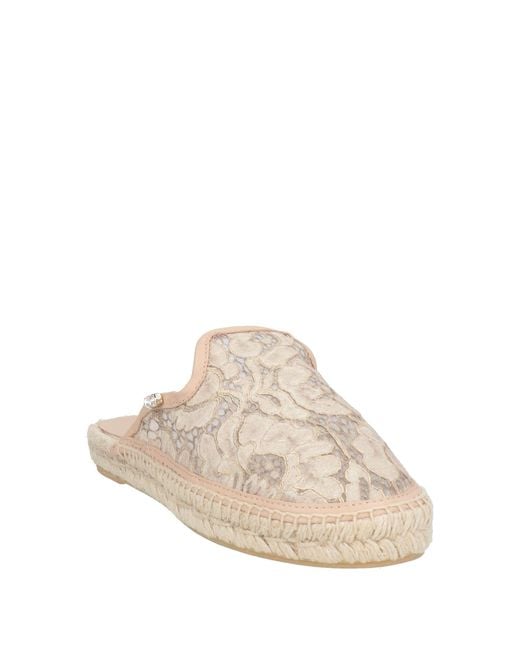 Baldinini Natural Espadrilles Leather, Textile Fibers