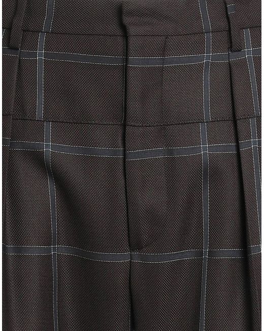 Gabriele Pasini Black Dark Pants Polyester, Wool for men