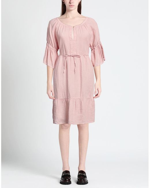 120% Lino Pink Midi Dress