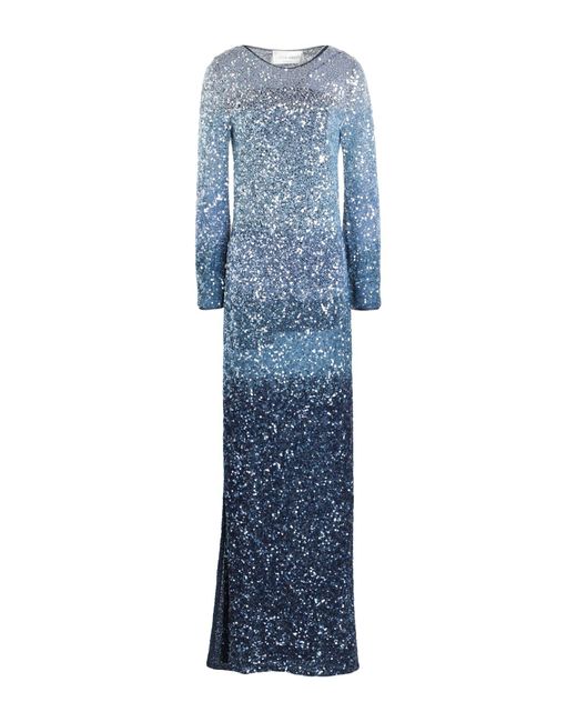 Alberta Ferretti Blue Maxi Dress Acetate, Elastane