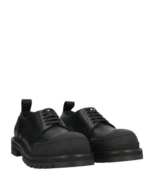 Marni Black Lace-Up Shoes Leather, Rubber for men