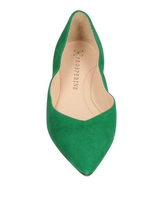 PROSPERINE® Green Ballet Flats Leather