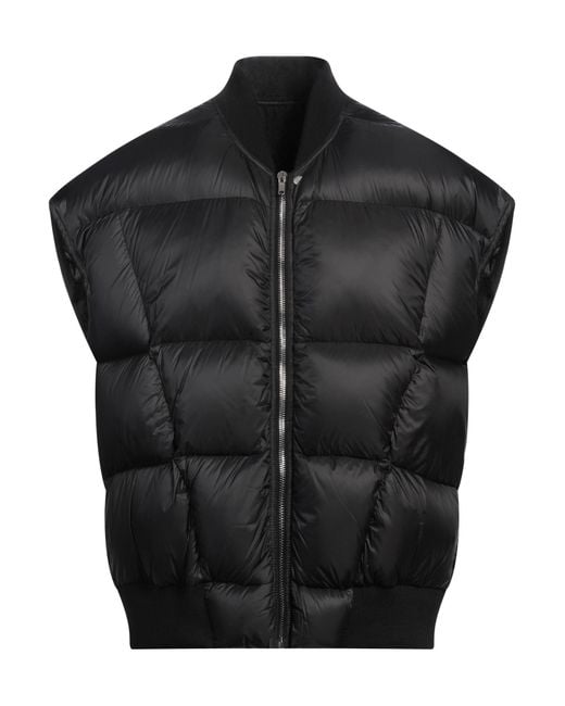 Rick Owens Black Vest Polyamide, Virgin Wool for men