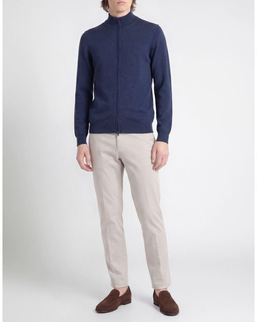 Rossopuro Blue Cardigan Wool for men