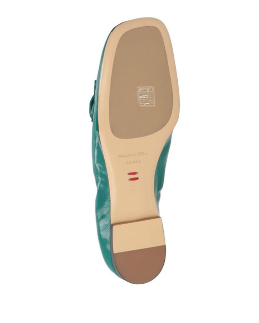 Halmanera Green Ballet Flats Leather