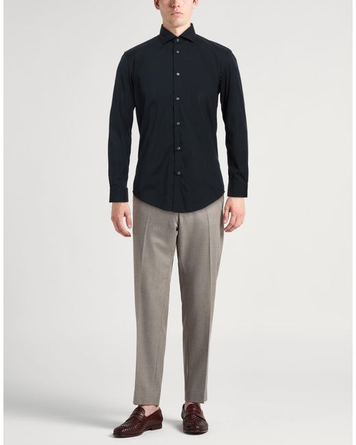 Brian Dales Blue Midnight Shirt Cotton, Polyamide, Elastane for men