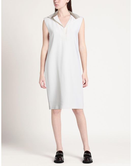 Agnona White Midi Dress