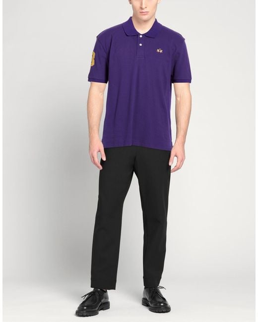 La Martina Purple Polo Shirts for men