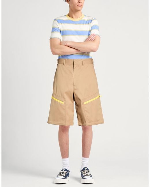 MSGM Natural Sand Shorts & Bermuda Shorts Polyester, Cotton for men