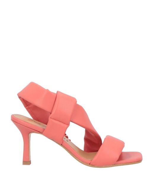 PAOLO MATTEI Pink Coral Sandals Textile Fibers