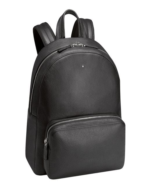 Montblanc Black Mst Soft Grain Leather Backpack for men