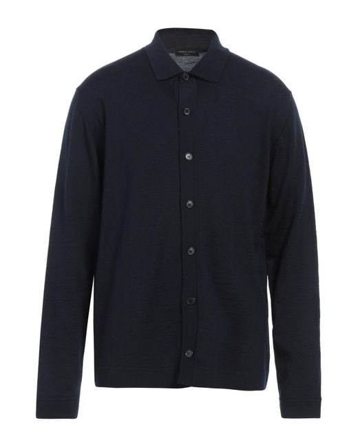 Roberto Collina Blue Cardigan Merino Wool for men