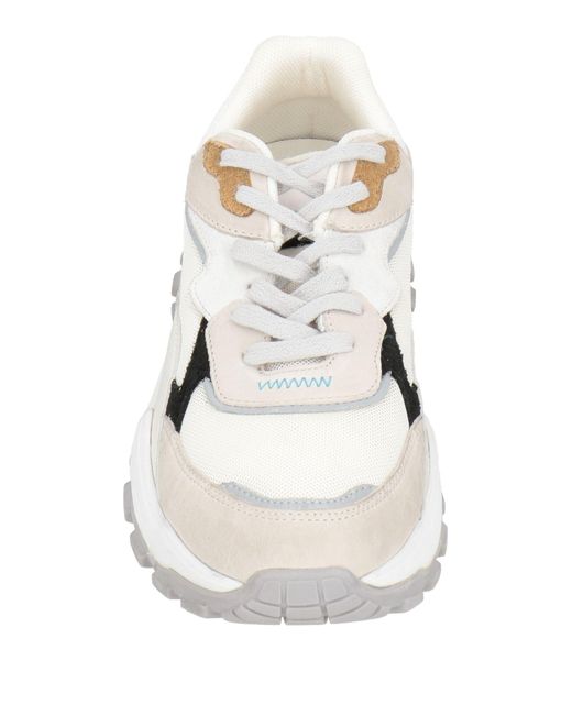 Crime London White Sneakers Leather, Textile Fibers for men