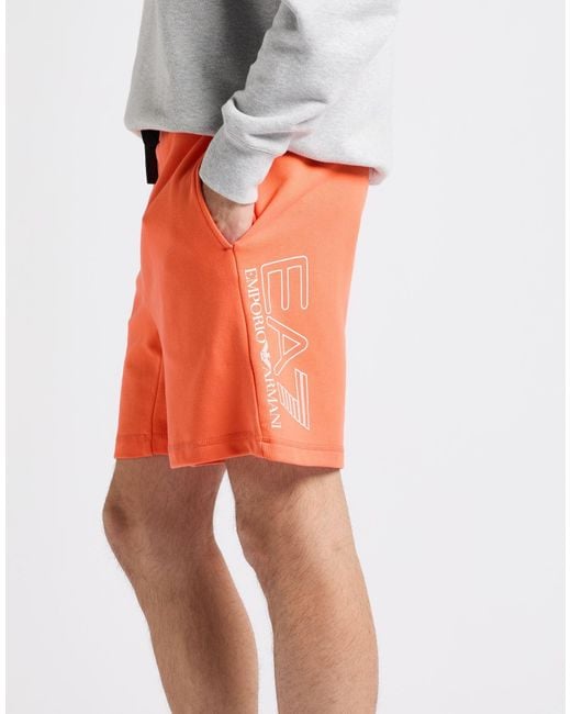 EA7 Orange Shorts & Bermuda Shorts Cotton, Elastane for men