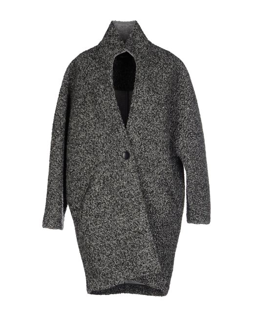 Isabel Marant Daryl Oversized Bouclé Coat in Grey | Lyst Australia