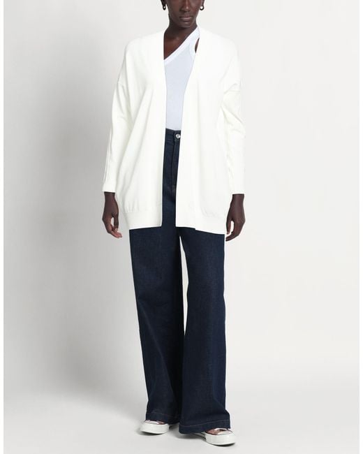 SOLOTRE White Cardigan Viscose, Polyamide
