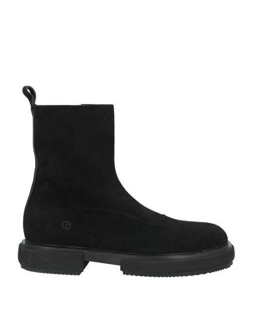 Giorgio Armani Black Ankle Boots Leather for men