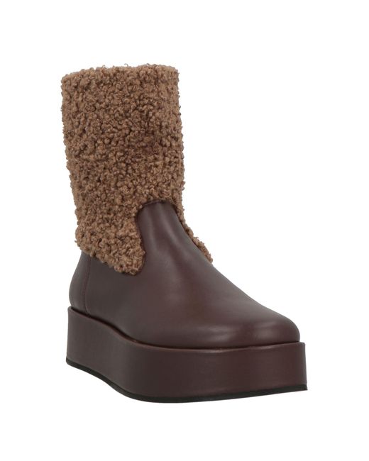 HABILLÈ Brown Dark Ankle Boots Textile Fibers