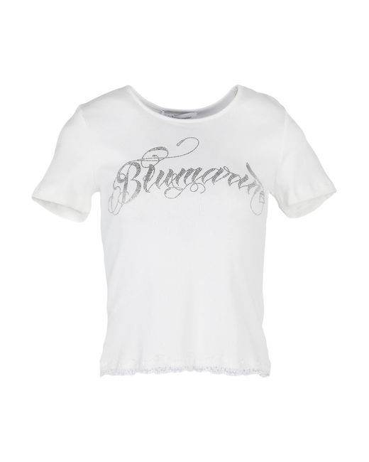 Blumarine White T-Shirt Cotton, Elastane, Polyamide
