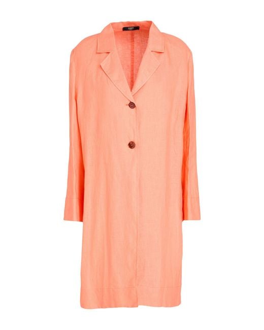 SEVENTY VENEZIA Pink Overcoat & Trench Coat Linen