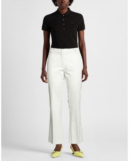 Drumohr White Pants Cotton, Elastane