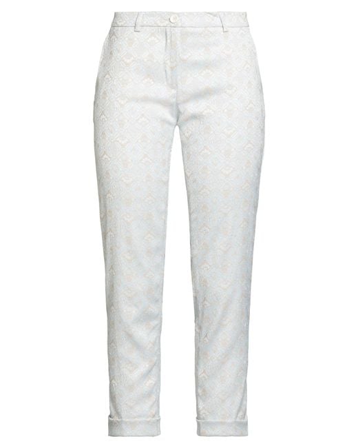 19.70 Nineteen Seventy White Pants Polyester, Polyamide, Elastane