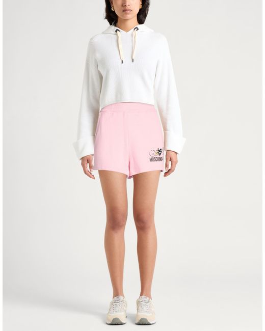 Moschino Pink Shorts & Bermuda Shorts Cotton, Elastane