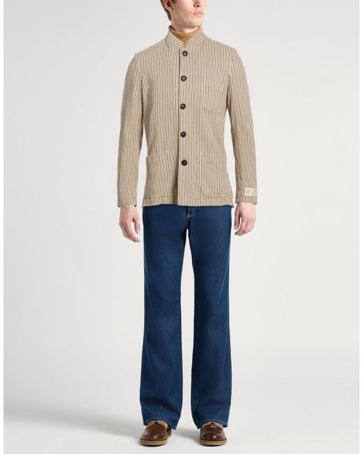 Massimo Alba Natural Sand Blazer Cotton, Linen for men
