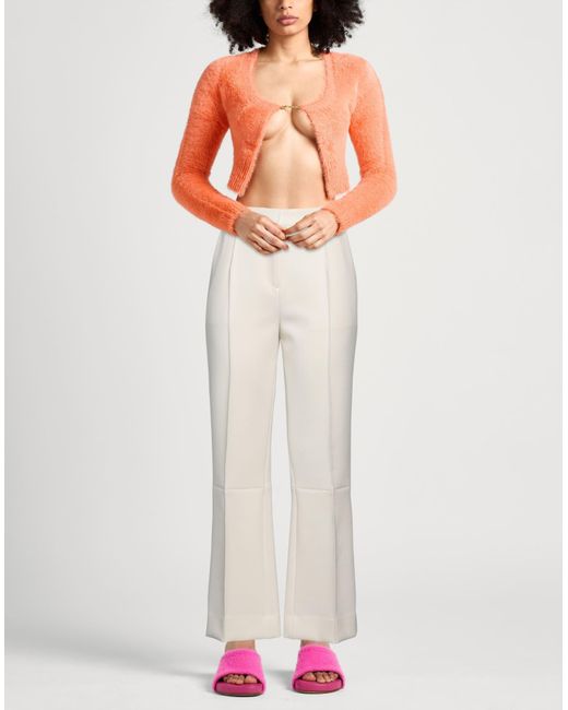 Victoria Beckham White Pants Polyester, Virgin Wool, Polyamide, Elastane