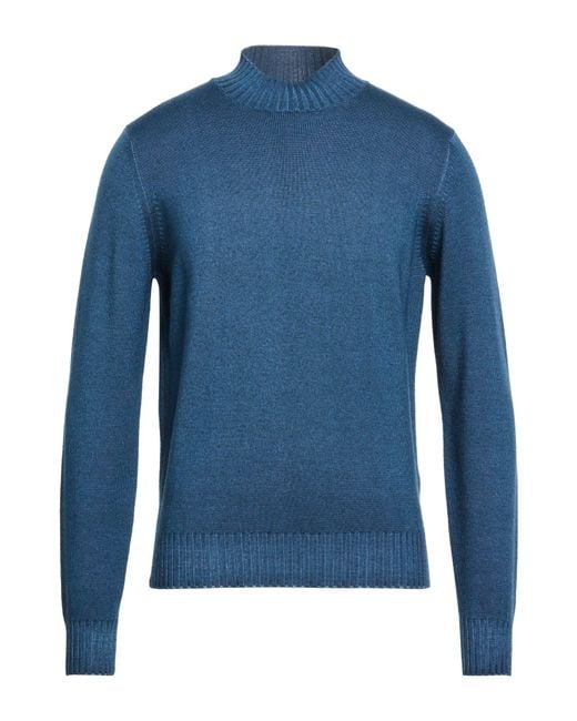 FILIPPO DE LAURENTIIS Blue Turtleneck Merino Wool for men