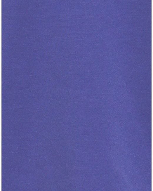 MEIMEIJ Blue Polyester-Elastane Turtleneck Knit Top
